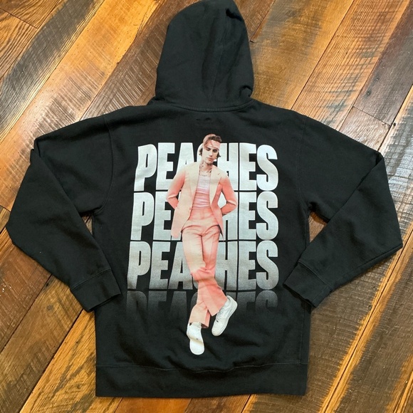 Justin Bieber Justice “Peaches” World Tour Hoodie Black Size Medium - Picture 2 of 10